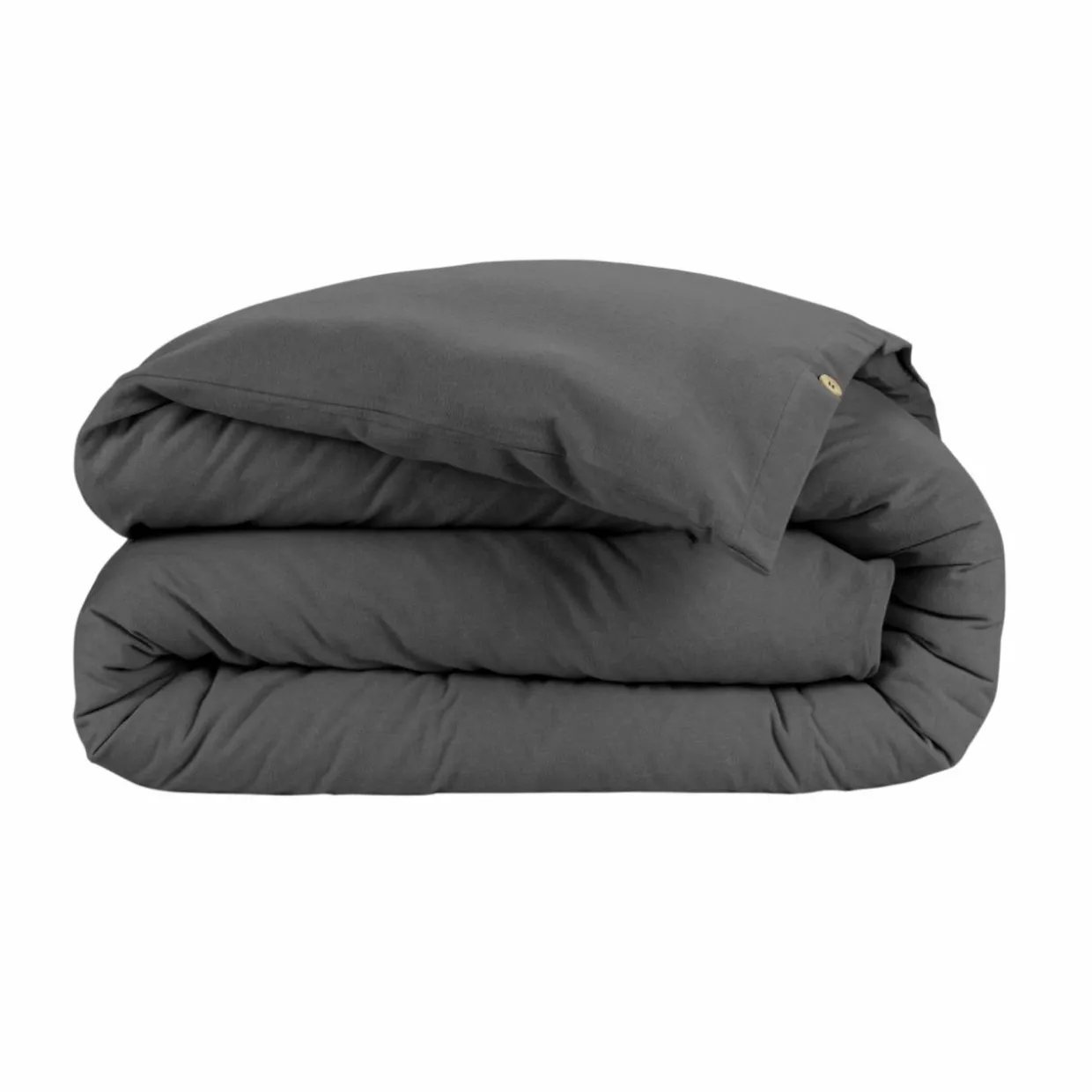 Housse de couette flanelle de coton (200 x 200 cm) Théa Gris anthracite