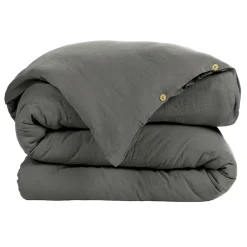 Housse de couette gaze de coton (200 x 200 cm) Gaïa Gris granit