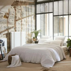 Housse de couette gaze de coton (260 x 240 cm) Gaïa Blanc chantilly