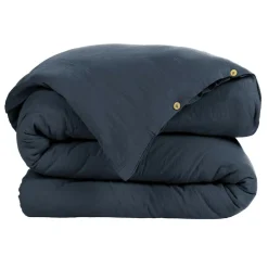 Housse de couette gaze de coton (240 x 220 cm) Gaïa Bleu nuit