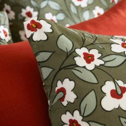 Housse de couette gaze de coton (260 x 240 cm) Gaïa marguerite Vert romarin