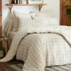 Housse de couette gaze de coton (200 x 200 cm) Gaïa Match Beige pampa