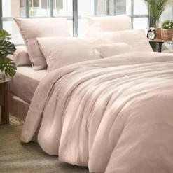 Housse de couette gaze de coton (280 x 240 cm) Gaïa Rose poudré