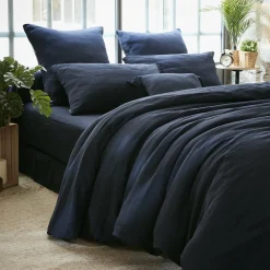 Housse de couette gaze de coton (200 x 200 cm) Gaïa Bleu nuit