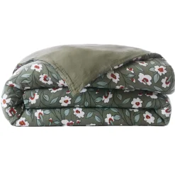 Housse de couette gaze de coton (140 x 200 cm) Gaïa marguerite Vert romarin