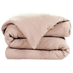 Housse de couette gaze de coton (140 x 200 cm) Gaïa Rose poudré