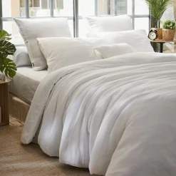 Housse de couette gaze de coton (240 x 220 cm) Gaïa Blanc chantilly