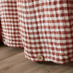 Housse de couette gaze de coton (260 x 240 cm) Gaïa vichy Terracotta