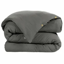 Housse de couette gaze de coton (240 x 220 cm) Gaïa Gris granit