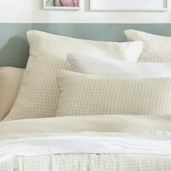 Housse de couette gaze de coton (200 x 200 cm) Gaïa vichy Beige