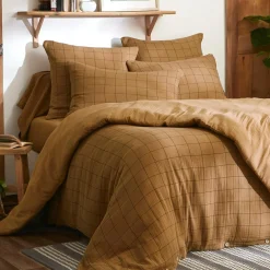 Housse de couette gaze de coton (240 x 220 cm) Gaïa Match Camel