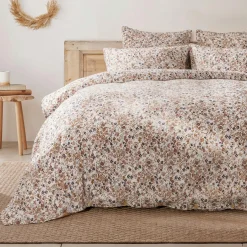 Housse de couette gaze de coton (240 x 220 cm) Constance Beige pampa