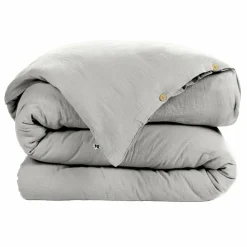 Housse de couette gaze de coton (260 x 240 cm) Gaïa Gris nuage