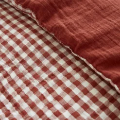 Housse de couette gaze de coton (240 x 220 cm) Gaïa vichy Terracotta