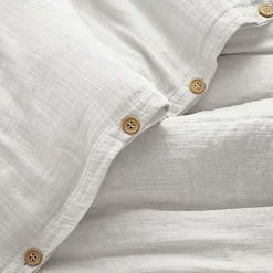 Housse de couette gaze de coton (200 x 200 cm) Gaïa Blanc chantilly