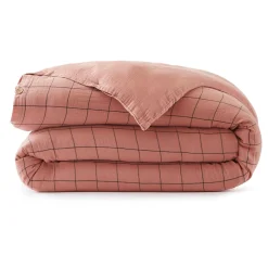 Housse de couette gaze de coton (260 x 240 cm) Gaïa Match Rose pêche