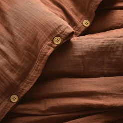 Housse de couette gaze de coton (240 x 220 cm) Gaïa Terracotta