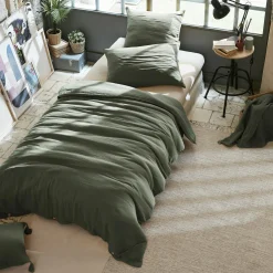Housse de couette gaze de coton (140 x 200 cm) Gaïa Vert romarin