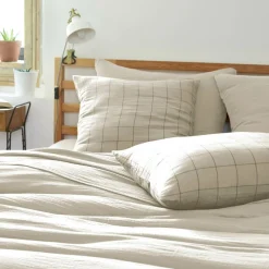 Housse de couette gaze de coton (240 x 220 cm) Gaïa Match Beige pampa