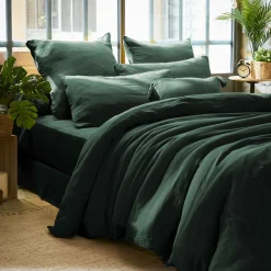 Housse de couette gaze de coton (260 x 240 cm) Gaïa Vert sapin