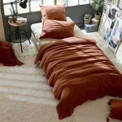 Housse de couette gaze de coton (140 x 200 cm) Gaïa Terracotta