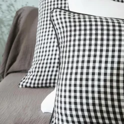 Housse de couette gaze de coton (240 x 220 cm) Gaïa vichy Noir