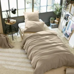 Housse de couette gaze de coton (140 x 200 cm) Gaïa Ficelle