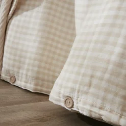 Housse de couette gaze de coton (140 x 200 cm) Gaïa vichy Beige