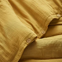 Housse de couette gaze de coton (260 x 240 cm) Gaïa Jaune safran