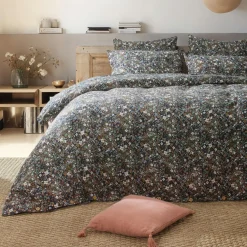 Housse de couette gaze de coton (240 x 220 cm) Constance Bleu nuit