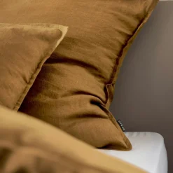 Housse de couette lin lavé (260 x 240 cm) Louise Caramel