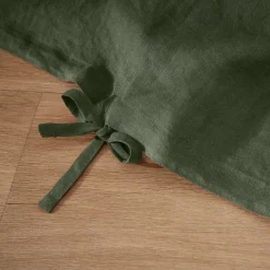 Housse de couette lin lavé (240 x 220 cm) Louise Vert romarin