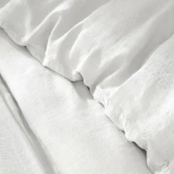 Housse de couette lin lavé (260 x 240 cm) Louise Blanche