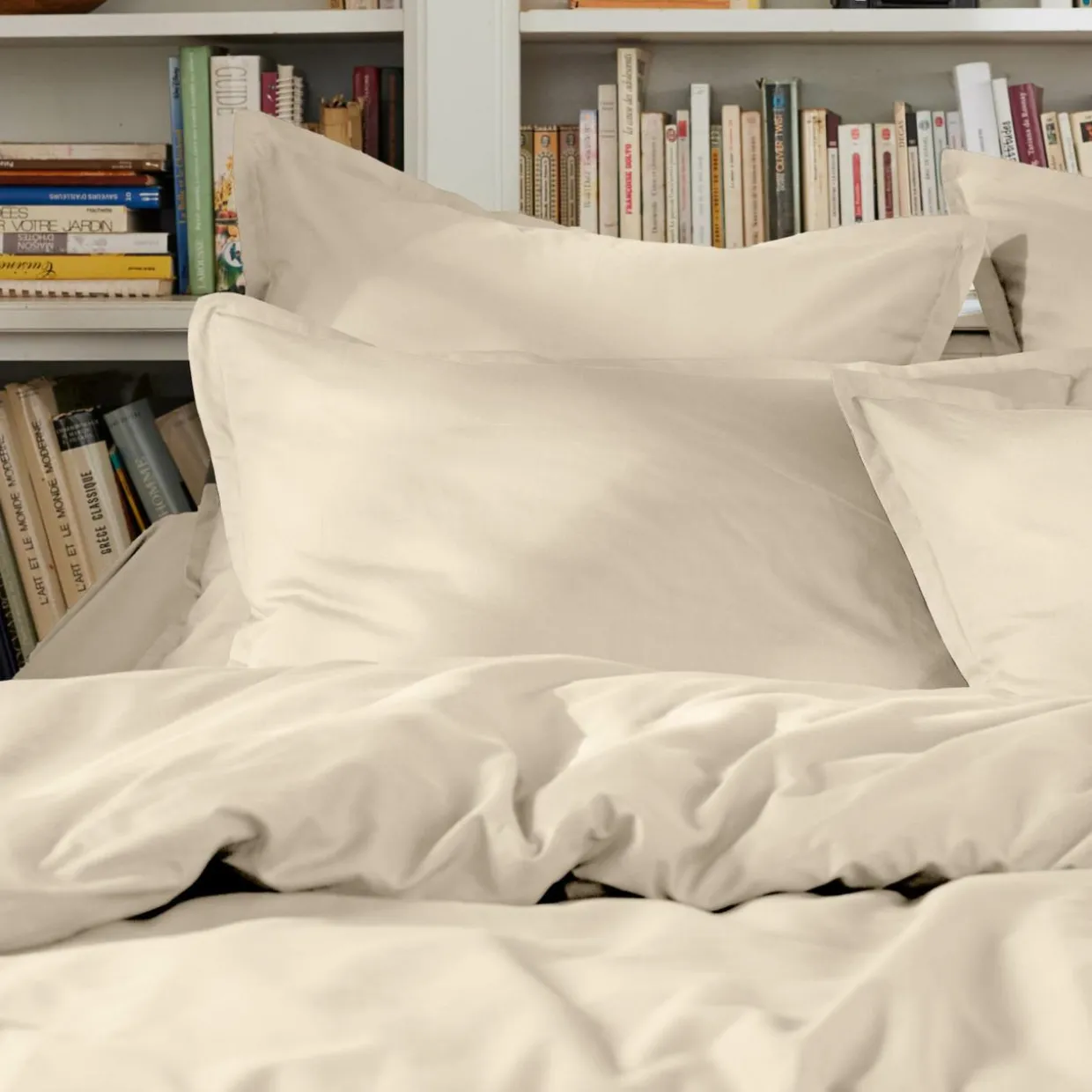 Housse de couette percale de coton (140 x 200 cm) Cali Beige