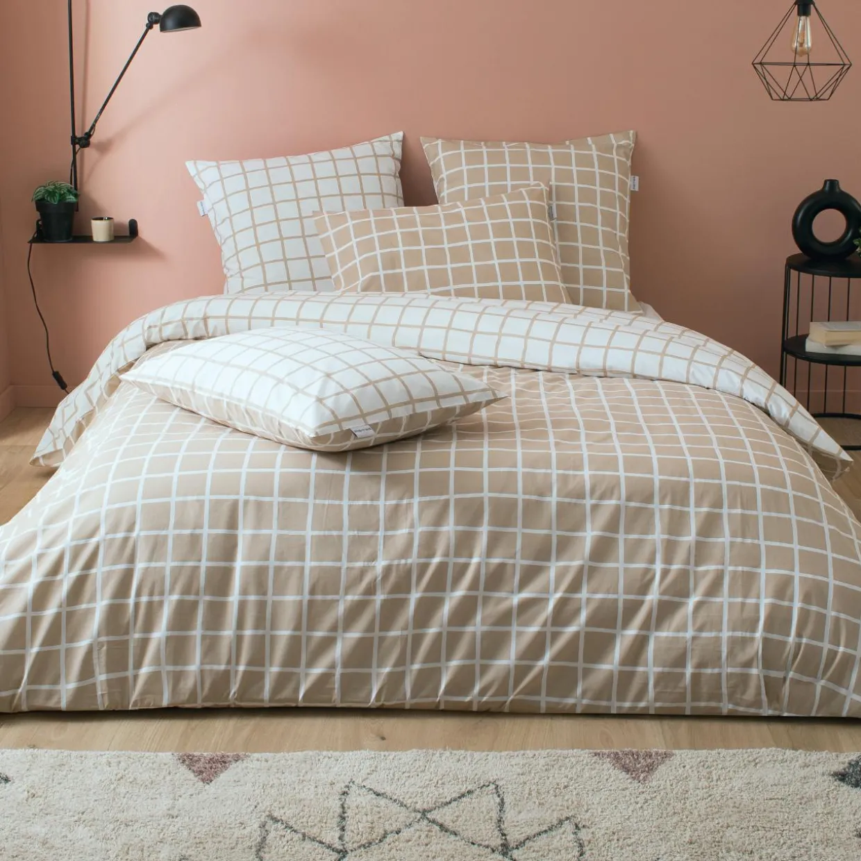 Housse de couette percale de coton (260 x 240 cm) Max Beige