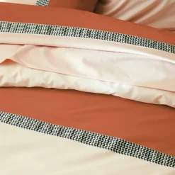 Housse de couette percale de coton (200 x 200 cm) Macassar Cognac