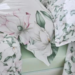 Housse de couette percale de coton (200 x 200 cm) Magnolia Vert sauge