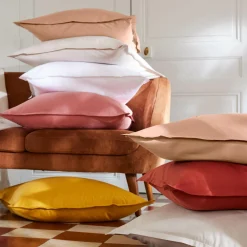 Housse de couette percale de coton (240 x 220 cm) Cali Rose pêche