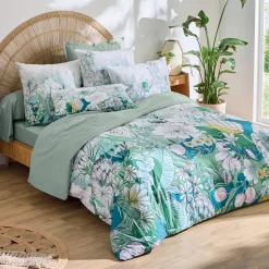 Housse de couette percale de coton (140 x 200 cm) Bali Verte