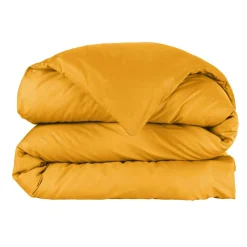 Housse de couette percale de coton (280 x 240 cm) Cali Jaune moutarde