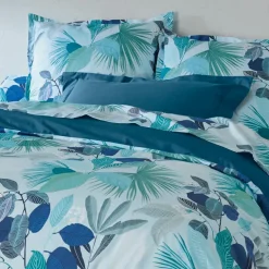 Housse de couette percale de coton (200 x 200 cm) Moorea Bleue