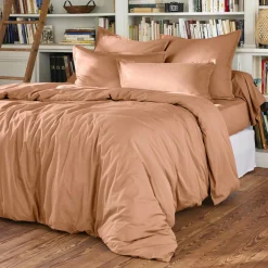 Housse de couette percale de coton (280 x 240 cm) Cali Rose pêche