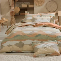 Housse de couette percale de coton (240 x 220 cm) Land Beige Craie