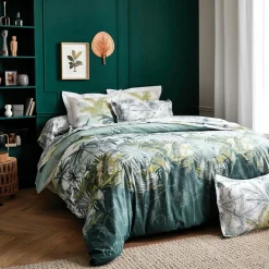 Housse de couette percale de coton (260 x 240 cm) Trinidad Mousson Verte
