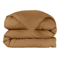 Housse de couette percale de coton (260 x 240 cm) Cali Camel