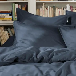 Housse de couette percale de coton (280 x 240 cm) Cali Bleu marine