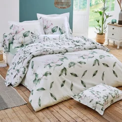 Housse de couette percale de coton (280 x 240 cm) Magnolia Vert sauge