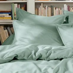 Housse de couette percale de coton (240 x 220 cm) Cali Vert eucalyptus