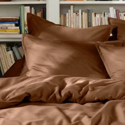 Housse de couette percale de coton (260 x 240 cm) Cali Marron chocolat