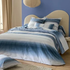 Housse de couette percale de coton (240 x 220 cm) Esteban Bleue